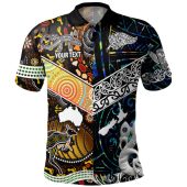 Australia Aboriginal Inspired Polo Shirt - Australia Aotearoa with Maori and Aboriginal Inspired Culture Polo Shirt
