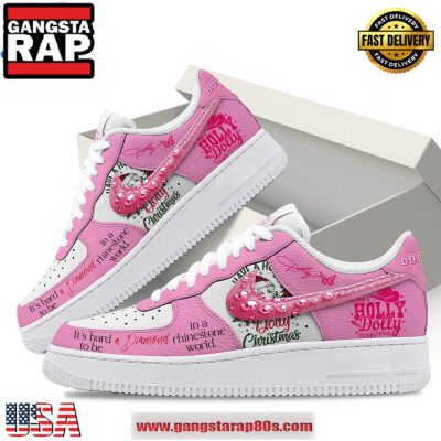 Dolly Parton Christmas 2024 Limited Edition Pink Air Force 1 Running Sneakers Shoes