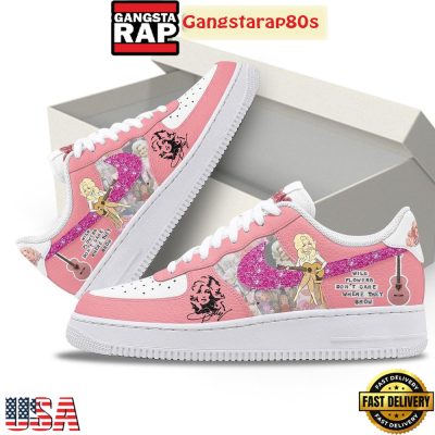 Dolly Parton Wild Flowers Don't Care Where They Grow Special Edition Air Force 1 Shoes Running Sneakers
