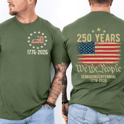 250 Years Of Independence America 250th Years Anniversary Front & Back T-Shirt