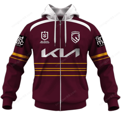 NRL 2026 Brisbane Broncos Personalized Home Jersey Unisex Hoodie Zip Hoodie Tshirt