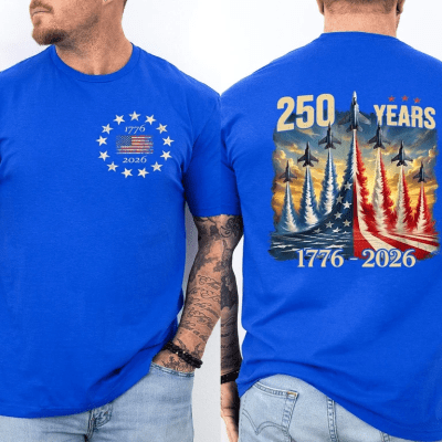 250 Years Of Independence America 250th Years Anniversary Front & Back T-Shirt