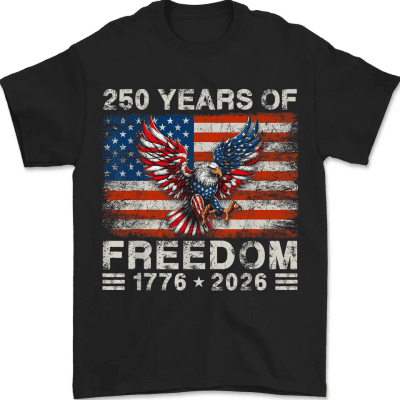 250 Years Of Independence America 250th Years Anniversary Front & Back T-Shirt