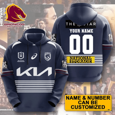 Brisbane Broncos Personalized Men's Navy Jersey 2026 NRL Rugby League Size S to 6XL