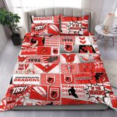 St. George Illawarra Dragons Bedding Set - Team Of Us Die Hard Fan Supporters Comic Style