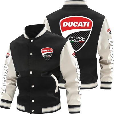 Ducati Black White Baseball Jacket Ducati Black White Baseball Jacket