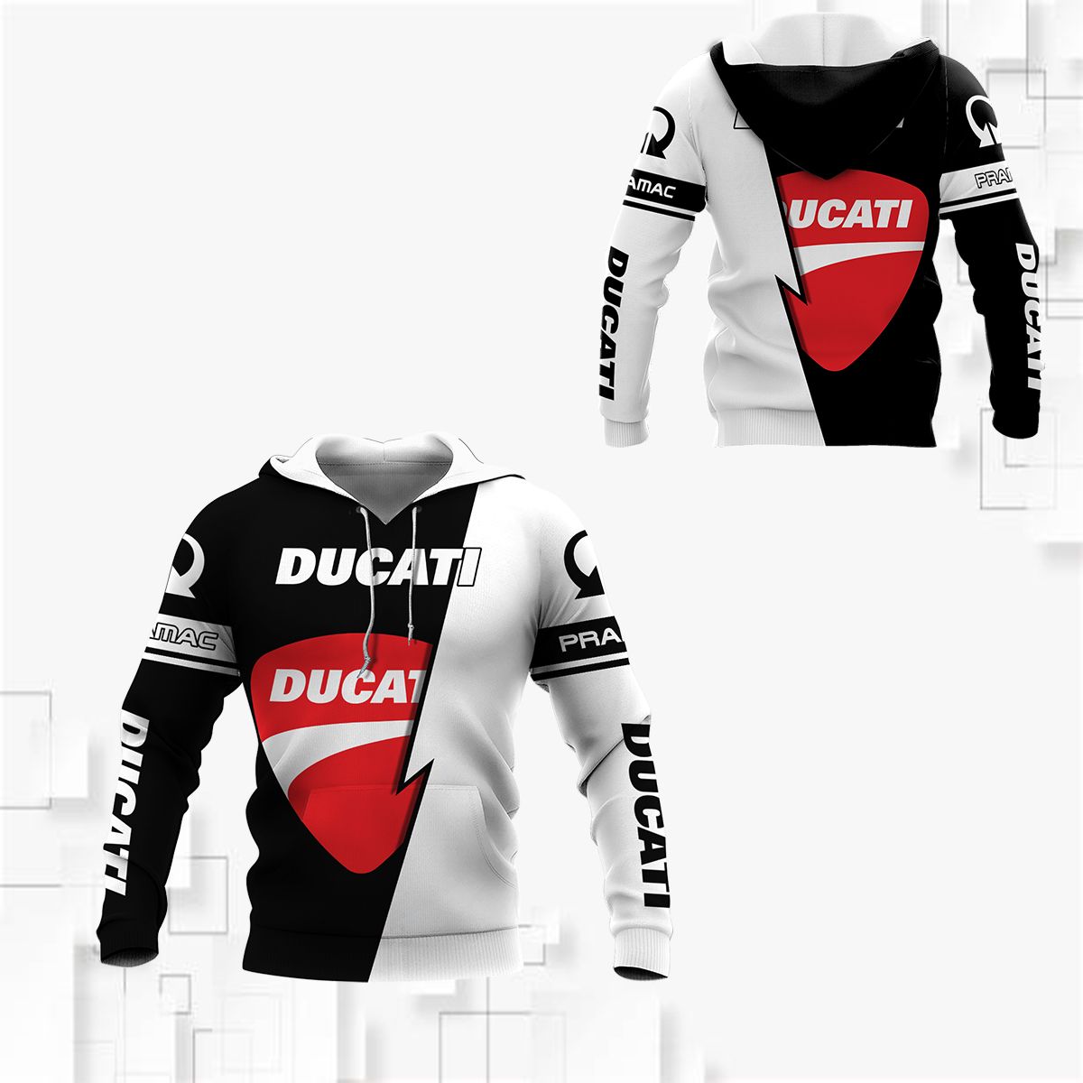 Ducati Black White Pullover Hoodie Ducati Black White Pullover Hoodie