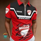 Ducati Custom Name New Design Zipper Polo Shirt Front.jpeg - demo10