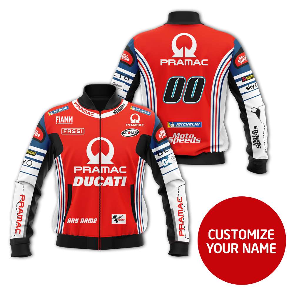 Ducati Custom Name Number Pramac Bomber Jacket Ducati Custom Name Number Pramac Bomber Jacket