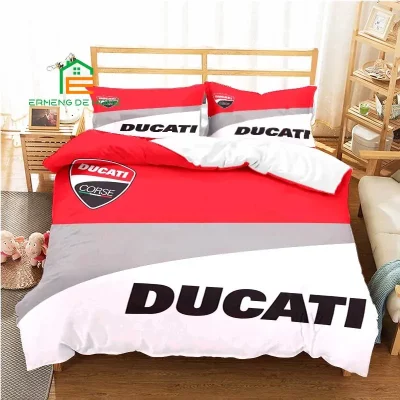 Ducati Red White Bedding Set
