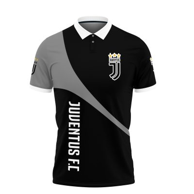 Juventus FC New Black Grey Polo Shirt