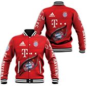 Bayern Munich Red Scratch Baseball Jacket