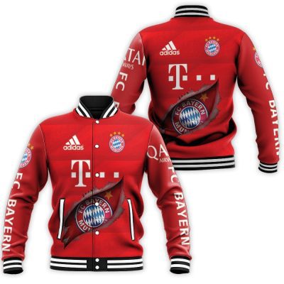 Bayern Munich Red Scratch Baseball Jacket