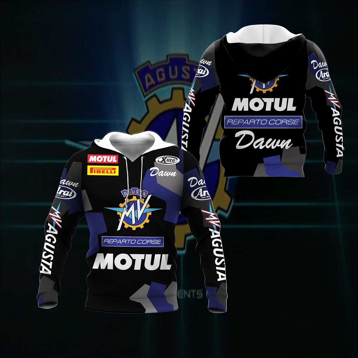 MV Agusta Black Pullover Hoodie MV Agusta Black Pullover Hoodie