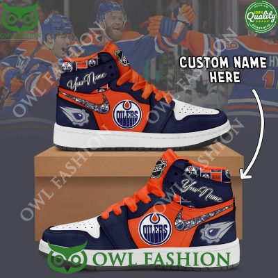 Edmonton Oilers NHL Ice Hockey Personalized Air Jordan High Top