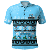Cronulla-Sutherland Sharks Christmas Custom Polo Shirt - Special Ugly Christmas Polo Shirt
