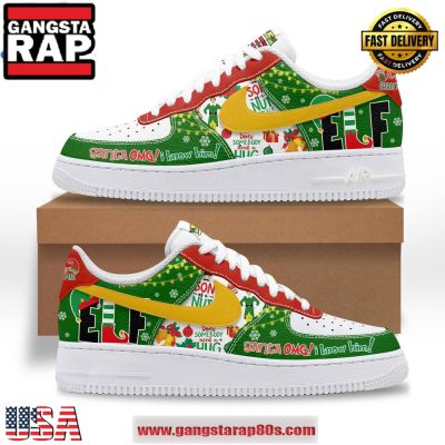 Elf Santa OMG Christmas Edition Air Force 1 Running Sneakers Shoes