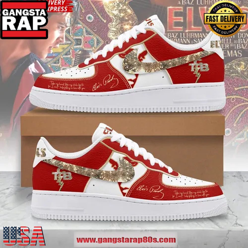 Elvis Presley King of Rock Luxury Edition Nike Air Force 1 Sneakers Shoes Elvis Presley King of Rock Luxury Edition Nike Air Force 1 Sneakers Shoes