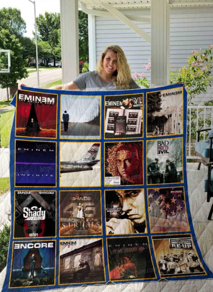 Eminem Albums Cover Quilt Blanket V4 Eminem Albums Cover Quilt Blanket V4