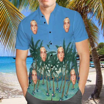 Eminem Blue Coconut Grove Hawaiian Shirt