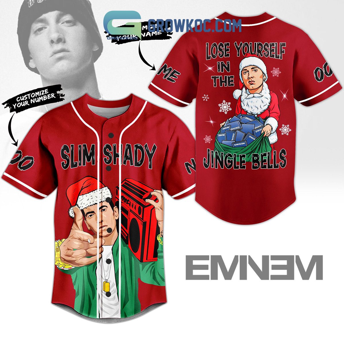 Eminem Custom Name Number Slim Shady Love Yourself Baseball Jersey Eminem Custom Name Number Slim Shady Love Yourself Baseball Jersey