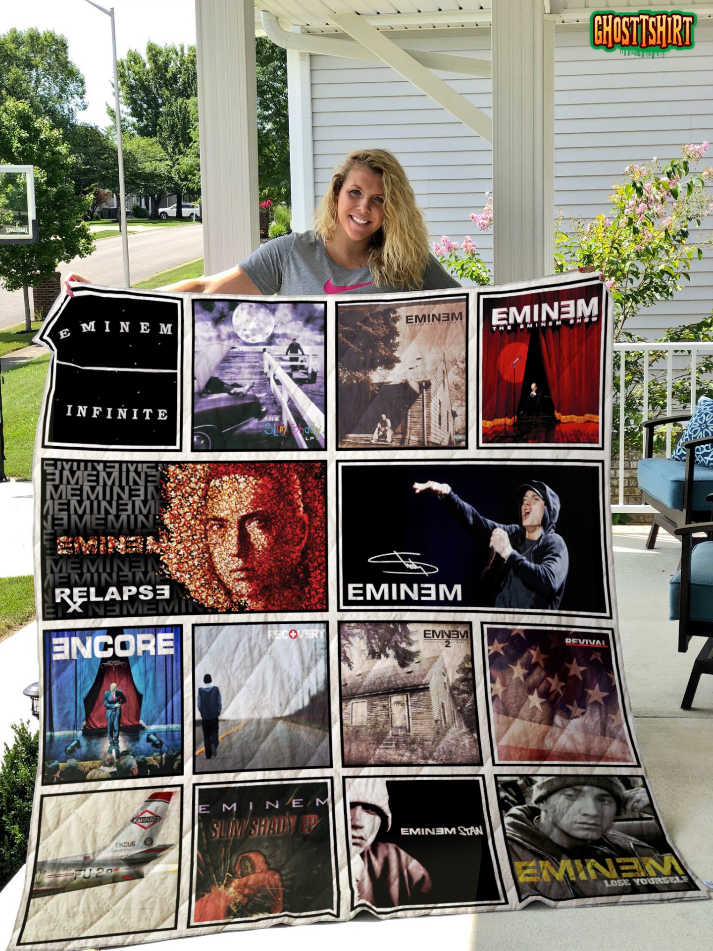 Eminem Albums Cover Quilt Blanket V1 Eminem Albums Cover Quilt Blanket V1