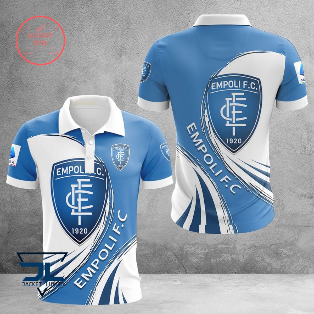 Empoli FC White Blue Polo Shirt Empoli FC White Blue Polo Shirt