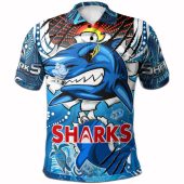 Cronulla-Sutherland Sharks Custom Polo Shirt - Indigenous Sharkies Scratch Style