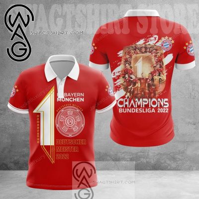 Bayern Munich Champions Bundesliga 2022 Red Polo Shirt