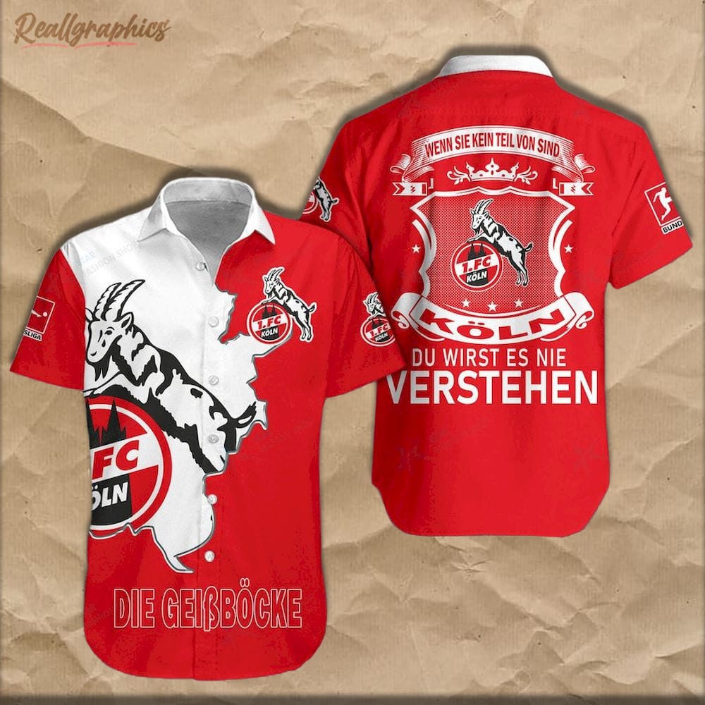 1. FC K?ln Red Hawaiian Shirt 1. FC K?ln Red Hawaiian Shirt