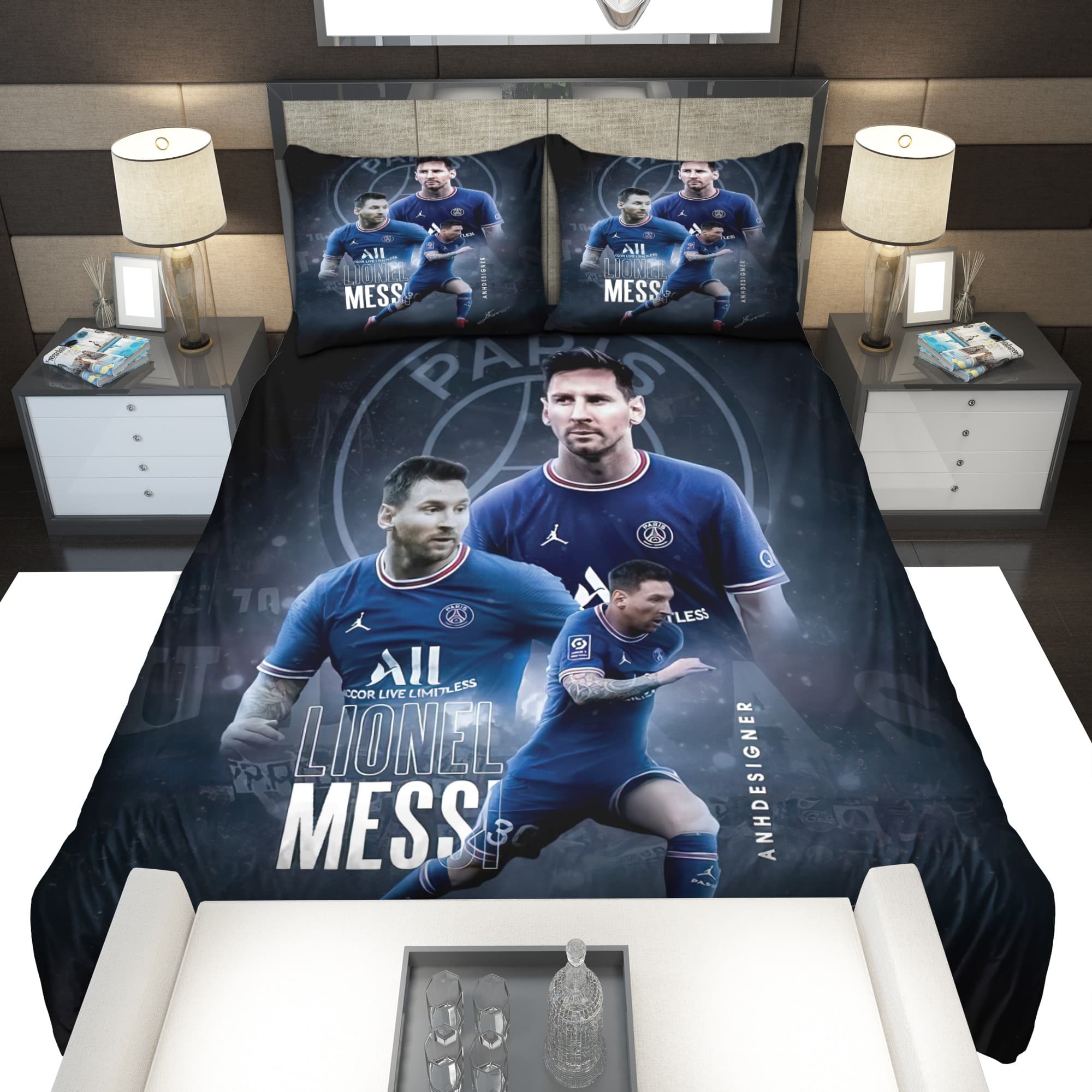 Paris Saint-Germain FC Lionel Messi 30 Bedding Set Paris Saint-Germain FC Lionel Messi 30 Bedding Set