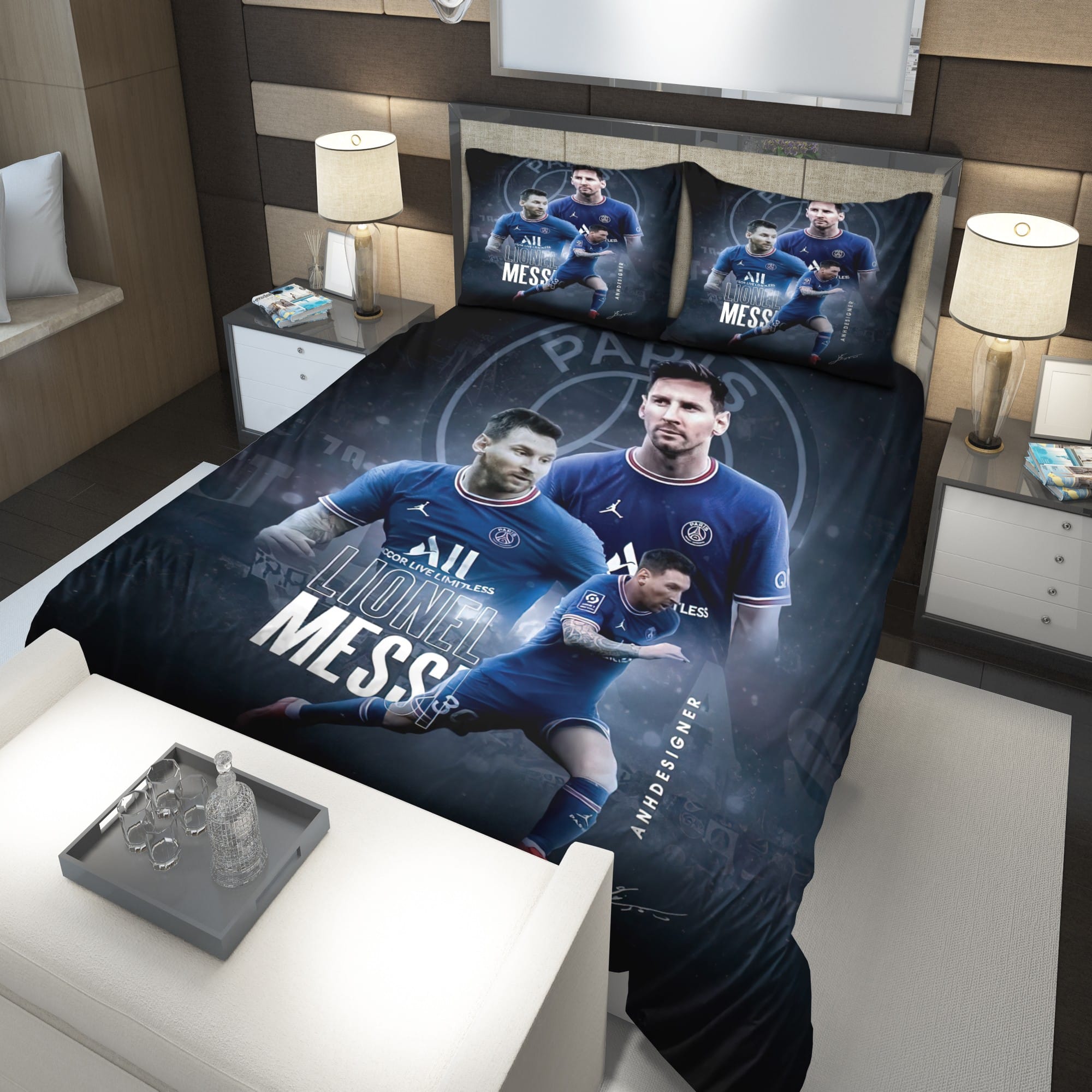 Paris Saint-Germain FC Lionel Messi 30 Bedding Set Paris Saint-Germain FC Lionel Messi 30 Bedding Set