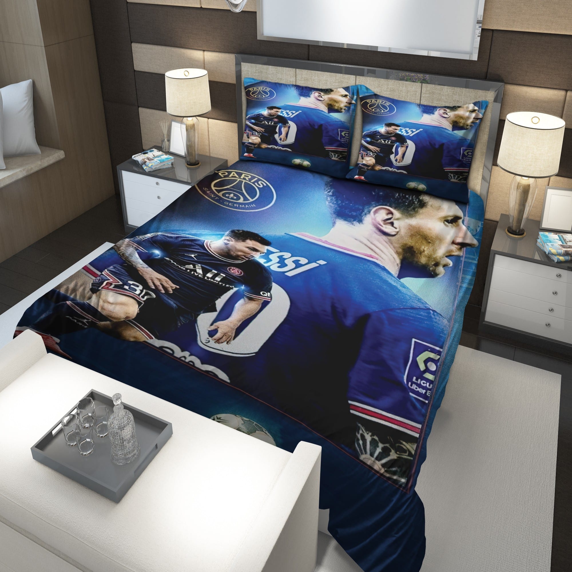Paris Saint-Germain FC Lionel Messi 30 Bedding Set V5 Paris Saint-Germain FC Lionel Messi 30 Bedding Set V5