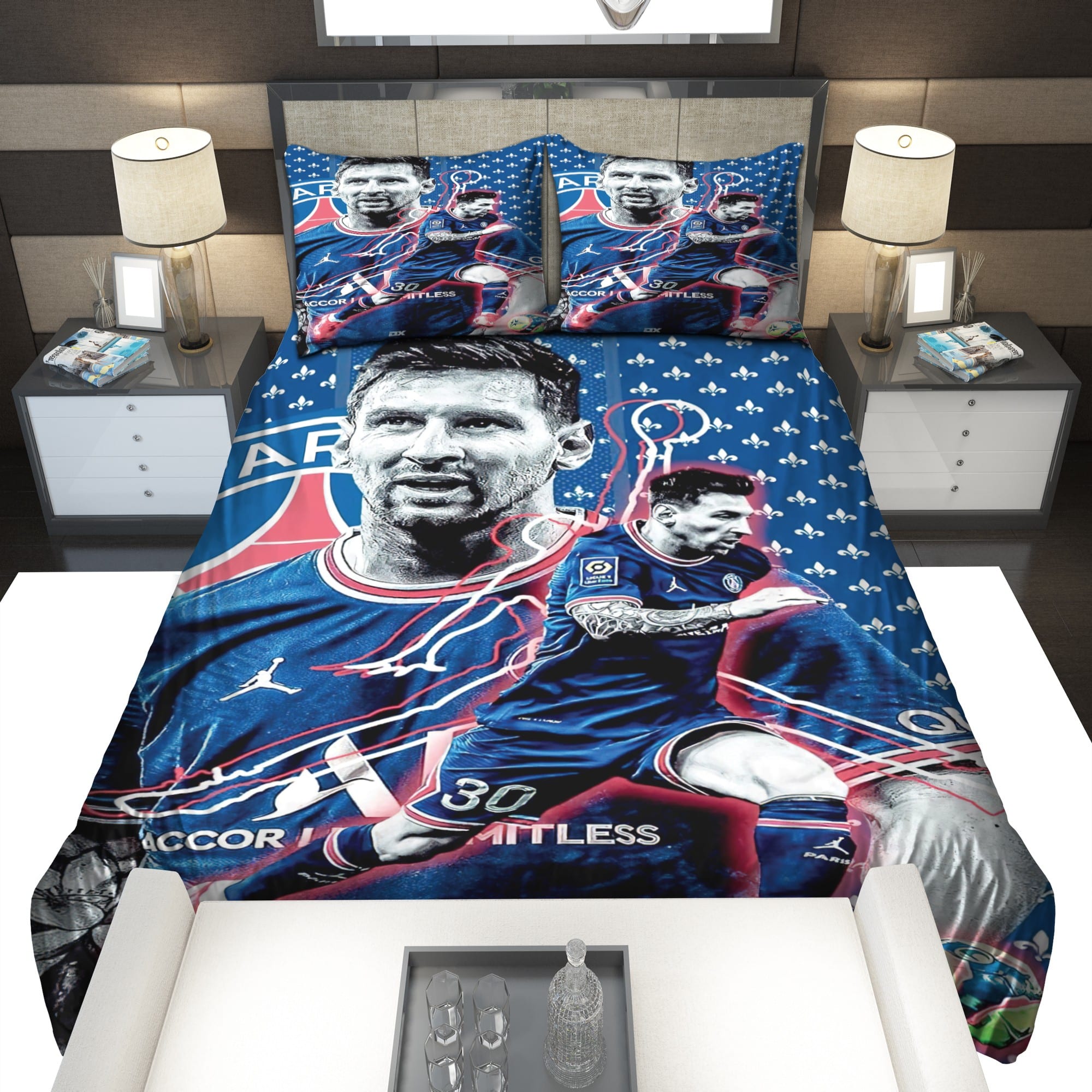 Paris Saint-Germain FC Lionel Messi 30 Bedding Set V3 Paris Saint-Germain FC Lionel Messi 30 Bedding Set V3