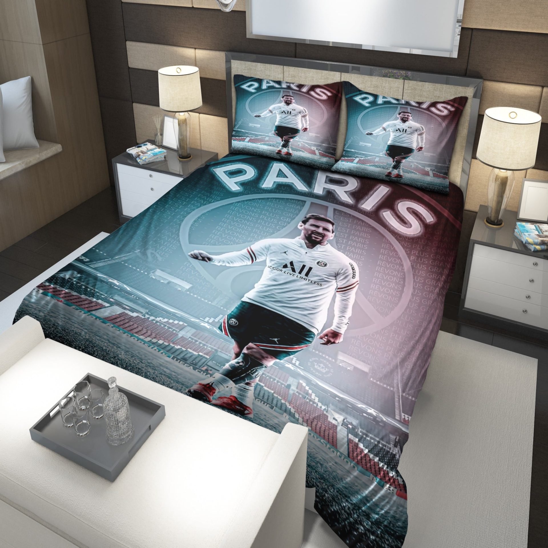 Paris Saint-Germain FC Lionel Messi 30 Bedding Set V2 Paris Saint-Germain FC Lionel Messi 30 Bedding Set V2