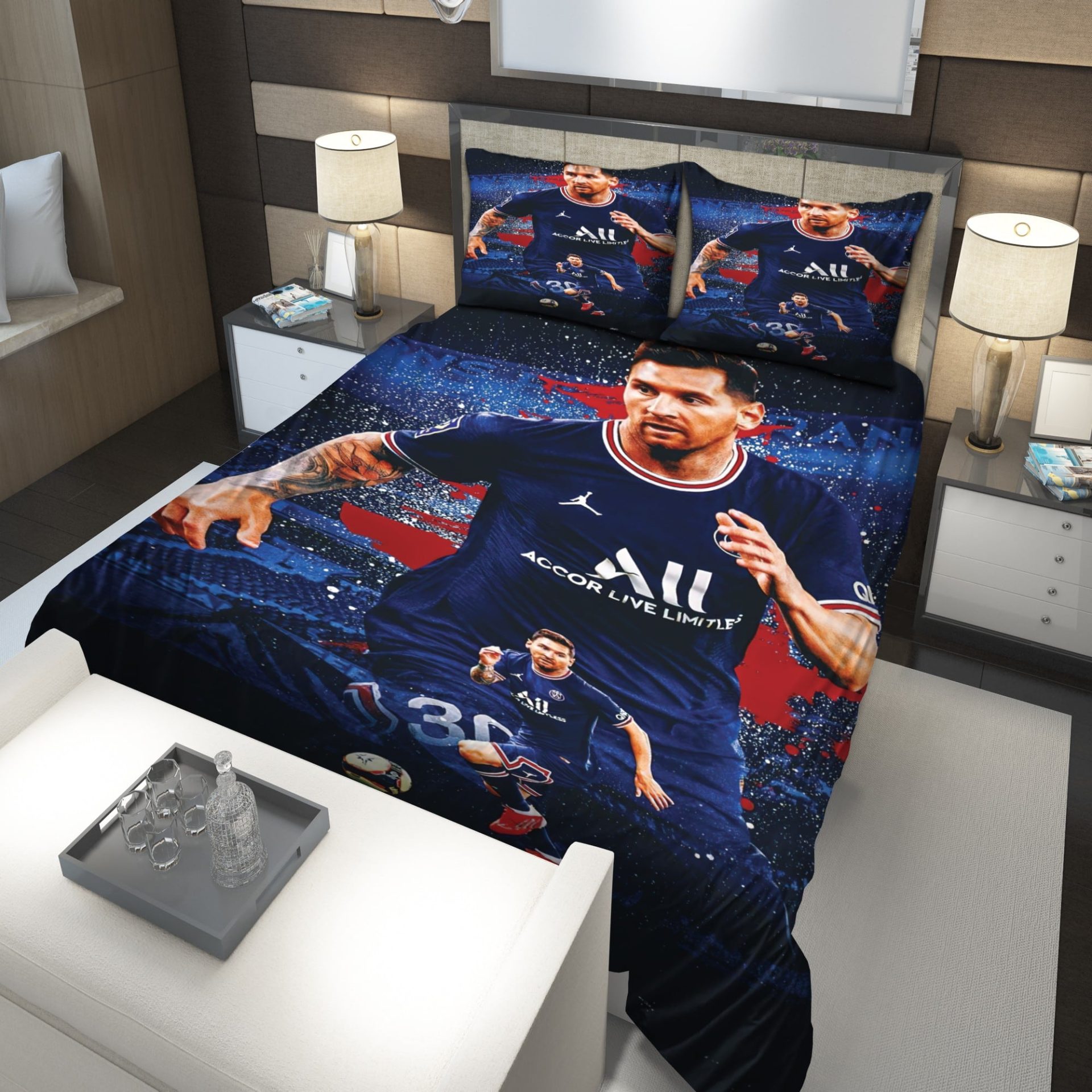 Paris Saint-Germain FC Lionel Messi 30 Bedding Set V4 Paris Saint-Germain FC Lionel Messi 30 Bedding Set V4
