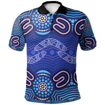 Australia Aboriginal Inspired Polo Shirt - Boomerangs And Dot Painting Art Ver02