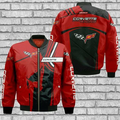 Chevrolet Corvette Red Skull Bomber Jacket
