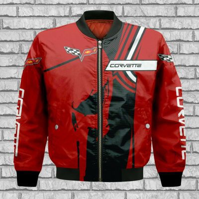 Chevrolet Corvette Red Skull Bomber Jacket