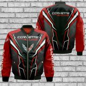 Chevrolet Corvette Lightning Black Red Bomber Jacket