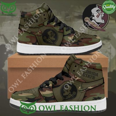 Florida State Seminoles Camo 2023 Air Jordan 1 Shoes NCAA