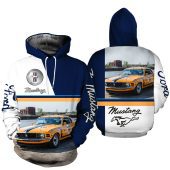 Ford Mustang Yellow Car Pullover Hoodie V2
