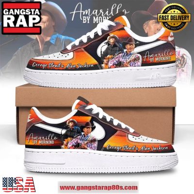 George Strait & Alan Jackson Amarillo By Morning Air Force 1 Running Sneakers Shoes