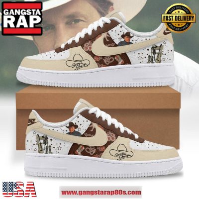 George Strait Signature Cowboy Limited Edition Air Force 1 Running Sneakers Shoes
