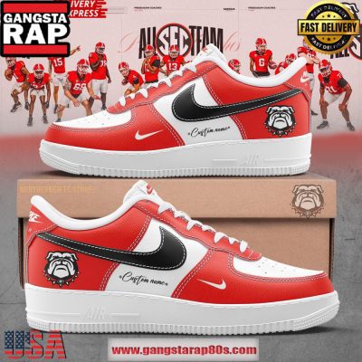 Georgia Bulldogs Football Custom Air Force 1 Sneakers Shoes