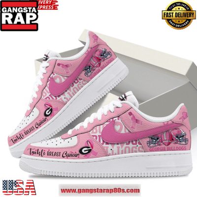 Georgia Bulldogs Tackle Breast Cancer Air Force 1 Running Sneakers Shoes