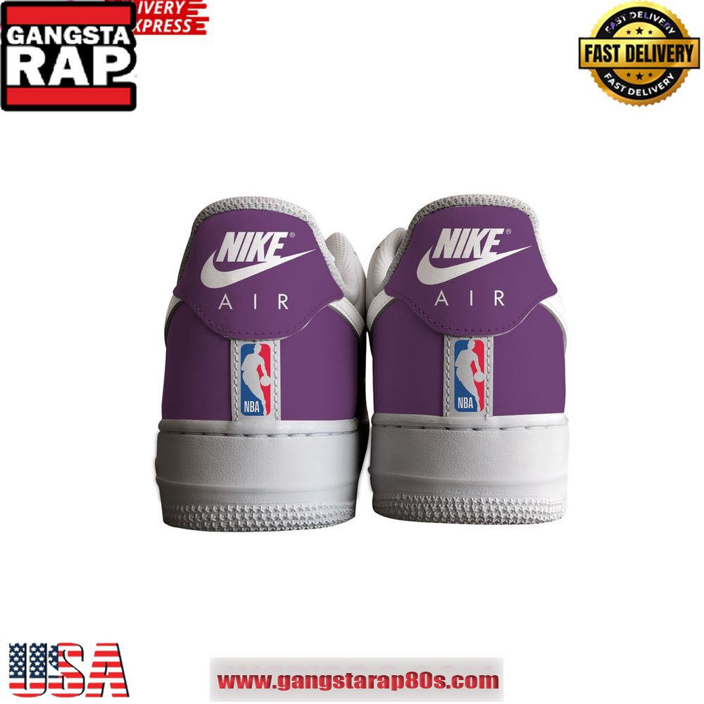 Golden Los Angeles Lakers Custom Purple Air Force 1 Sneakers Shoes Golden Los Angeles Lakers Custom Purple Air Force 1 Sneakers Shoes