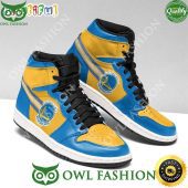 Golden State Warriors NBA Champion Gold Blue Air Jordan 1 High Shoes