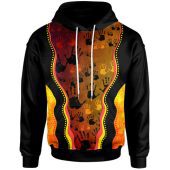 Australia Aboriginal Inspired Hoodie - Aboriginal Inspired Rock Painting Hand Art Golden Style