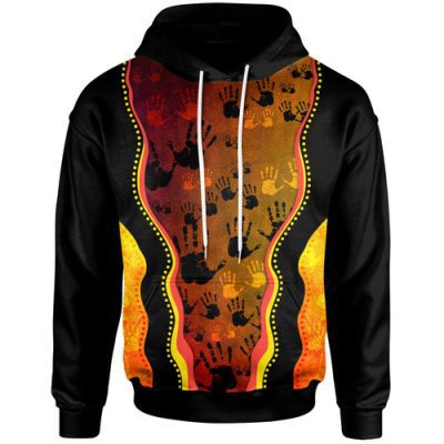 Australia Aboriginal Inspired Hoodie - Aboriginal Inspired Rock Painting Hand Art Golden Style